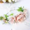 Handcrafted pink peony headband, Bohemian faux flower sweet garland headband details Picture